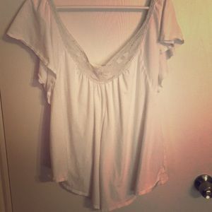American Eagle Bohemian Crotchet White Top XL